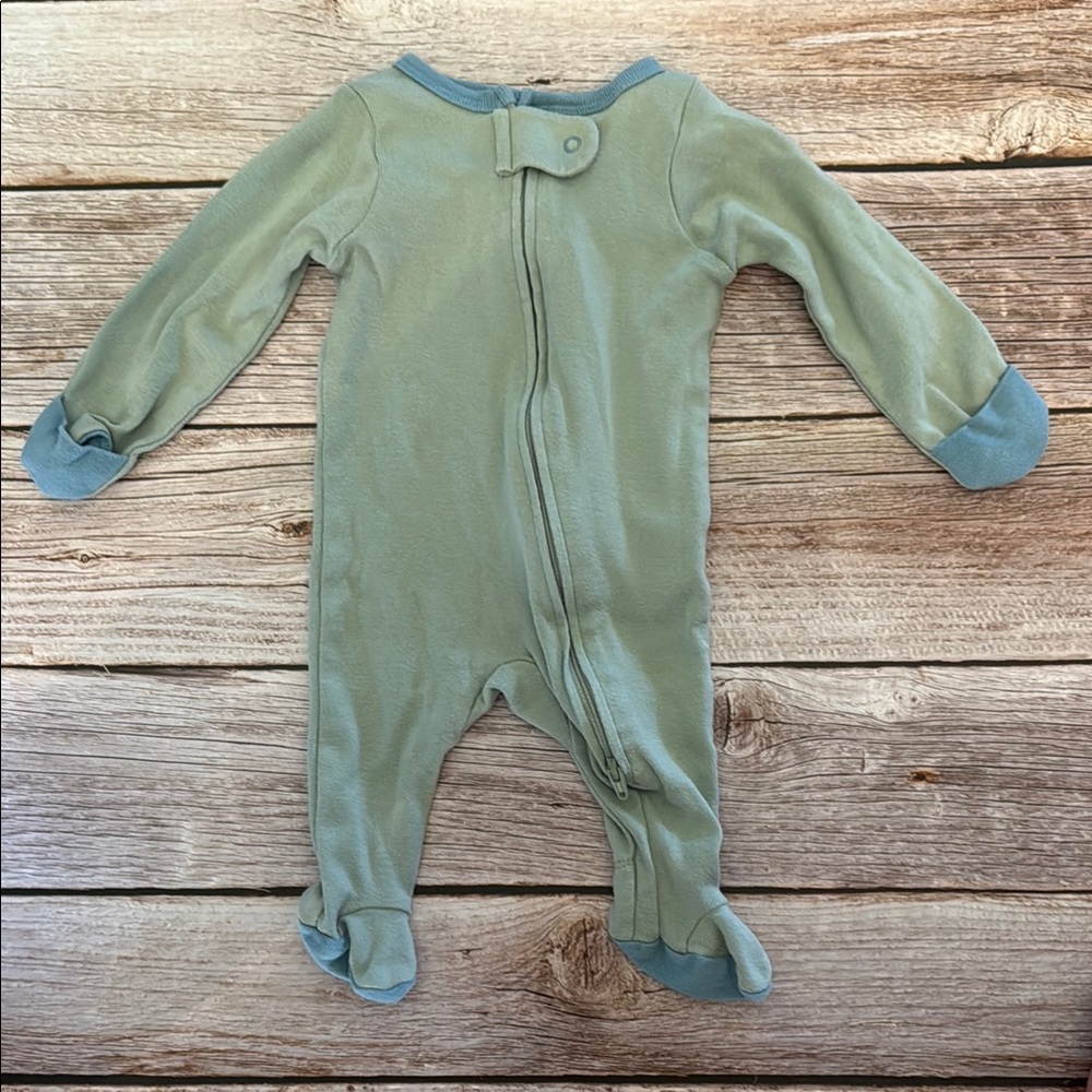 Cloud Island Green Footie One Piece with Cozy Fabric